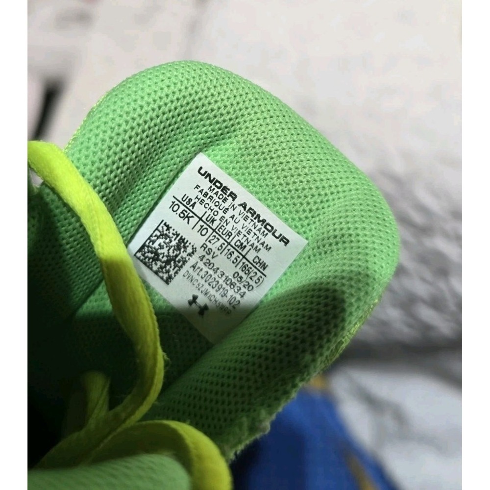 Under Armour Steph Curry 'White High-Vis Neon Youth Basketball Shoes Size 10.5 K - Picture 3 of 5